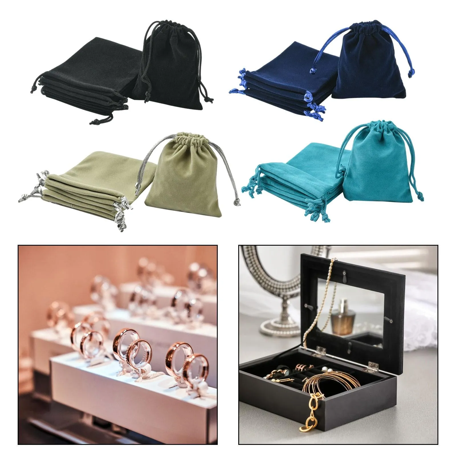 10 Pieces Velvet Drawstring Bags Gift Bags for Gift Packaging Wedding Favors Black