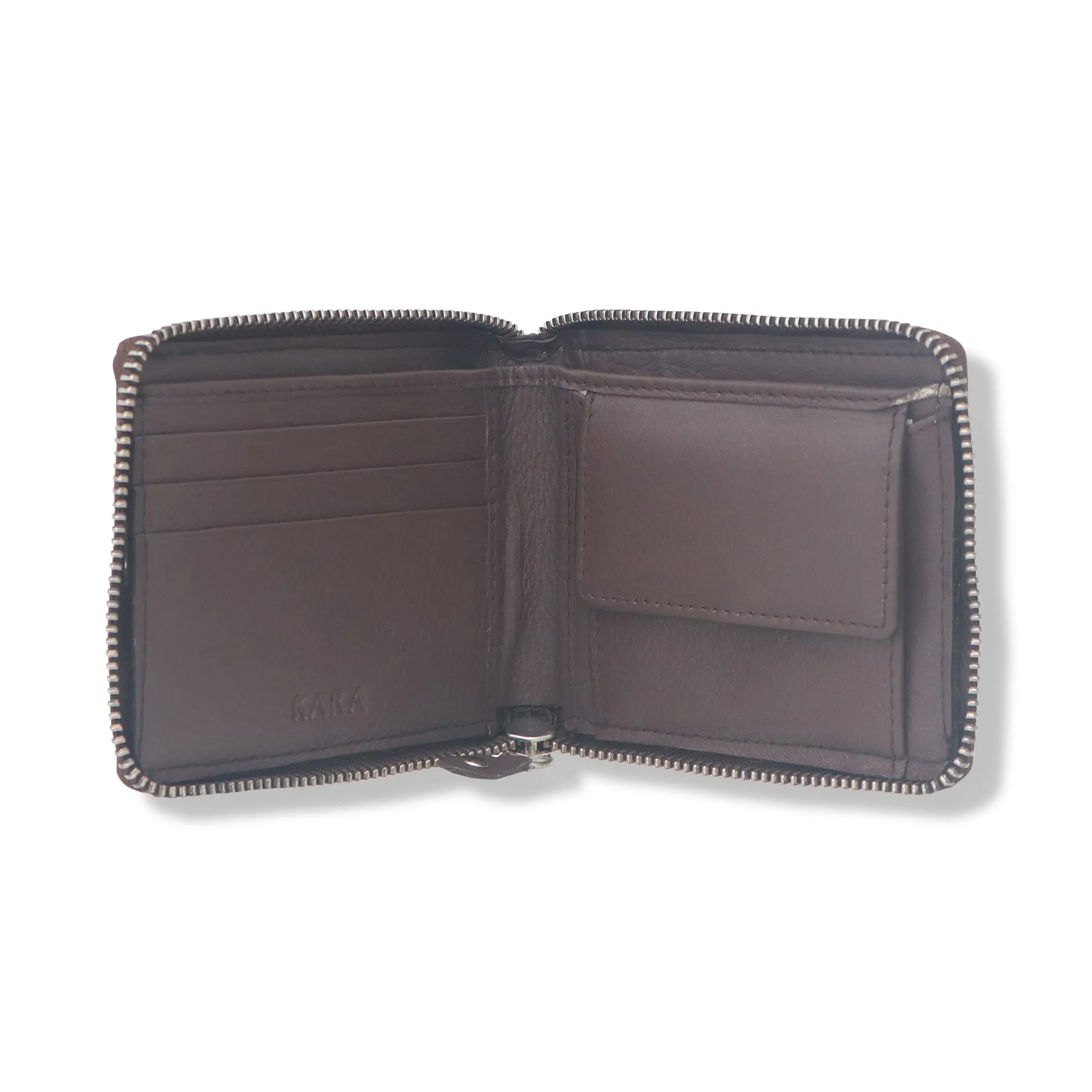 14089 Brown Zip Around Wallet