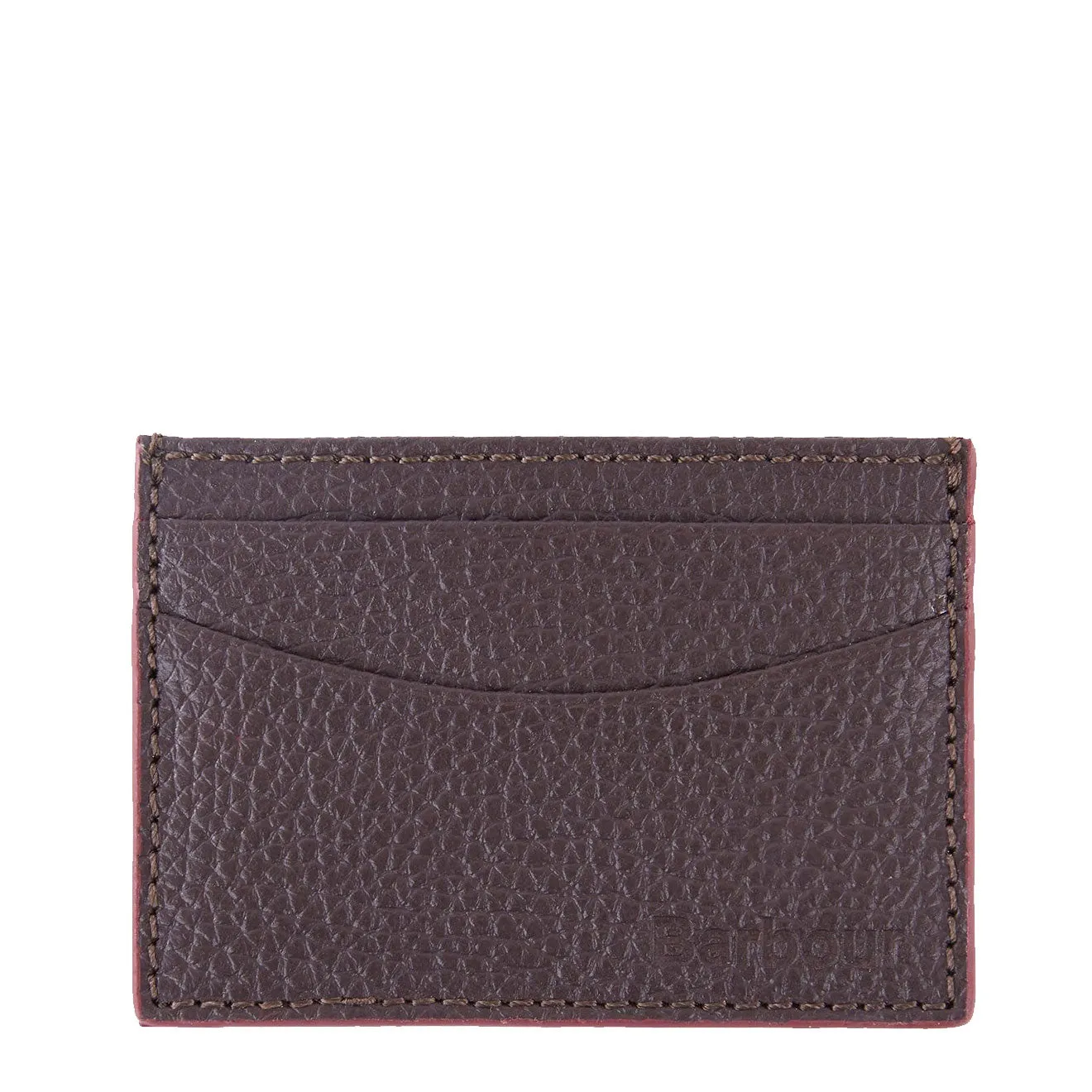 Barbour Grain Leather Card Holder Dk Brown