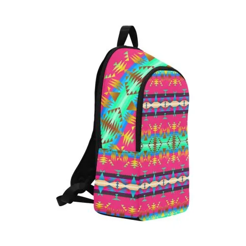 Between the Mountains Sunset Sky Fabric Backpack for Adult