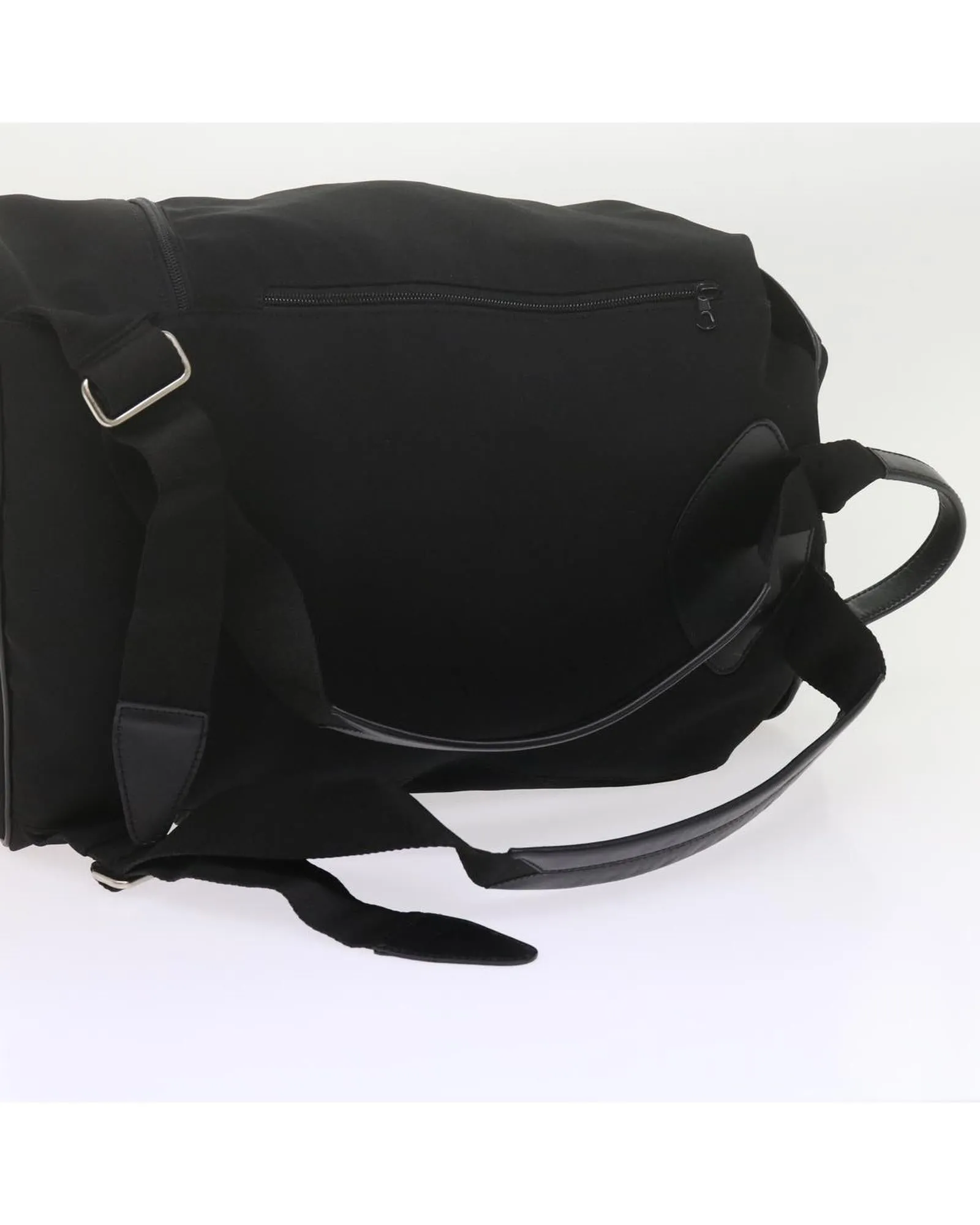 Black Canvas Backpack with Accessory