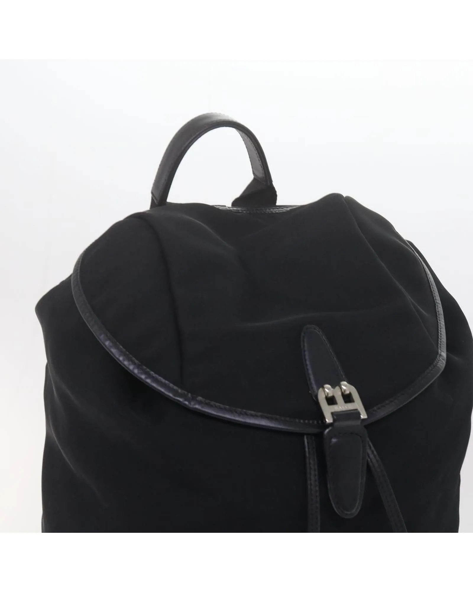 Black Canvas Backpack with Accessory