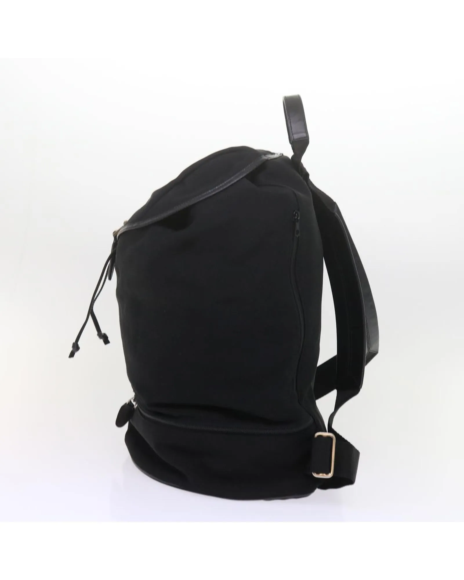 Black Canvas Backpack with Accessory