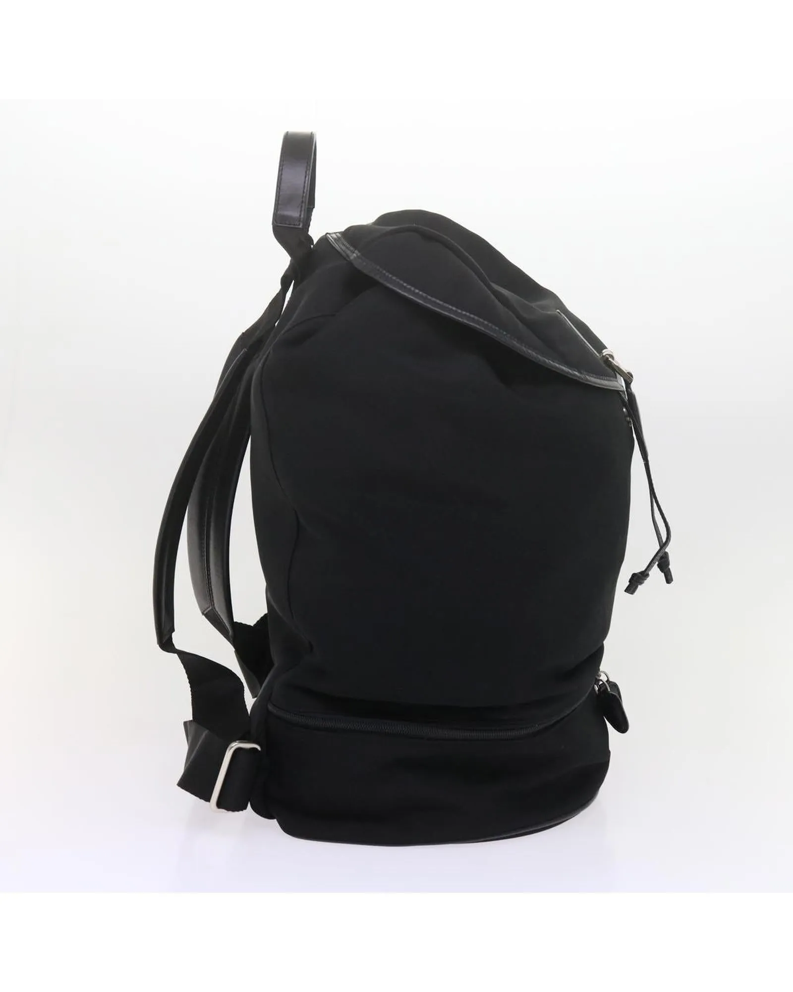 Black Canvas Backpack with Accessory