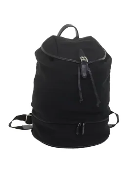 Black Canvas Backpack with Accessory