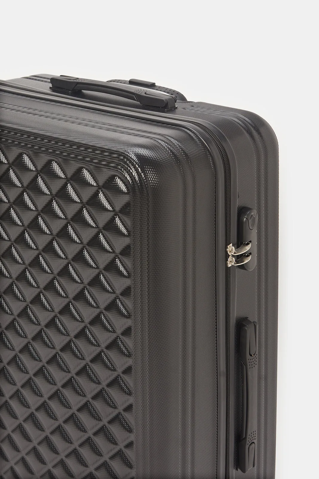 Black Textured Trolley Luggage (24Inch)