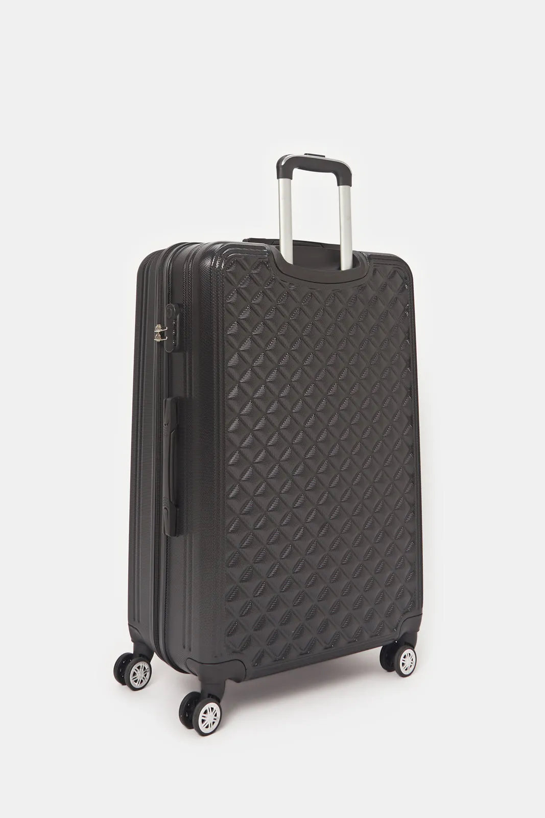 Black Textured Trolley Luggage (24Inch)