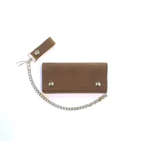 Brown Leather Biker Chain Wallet