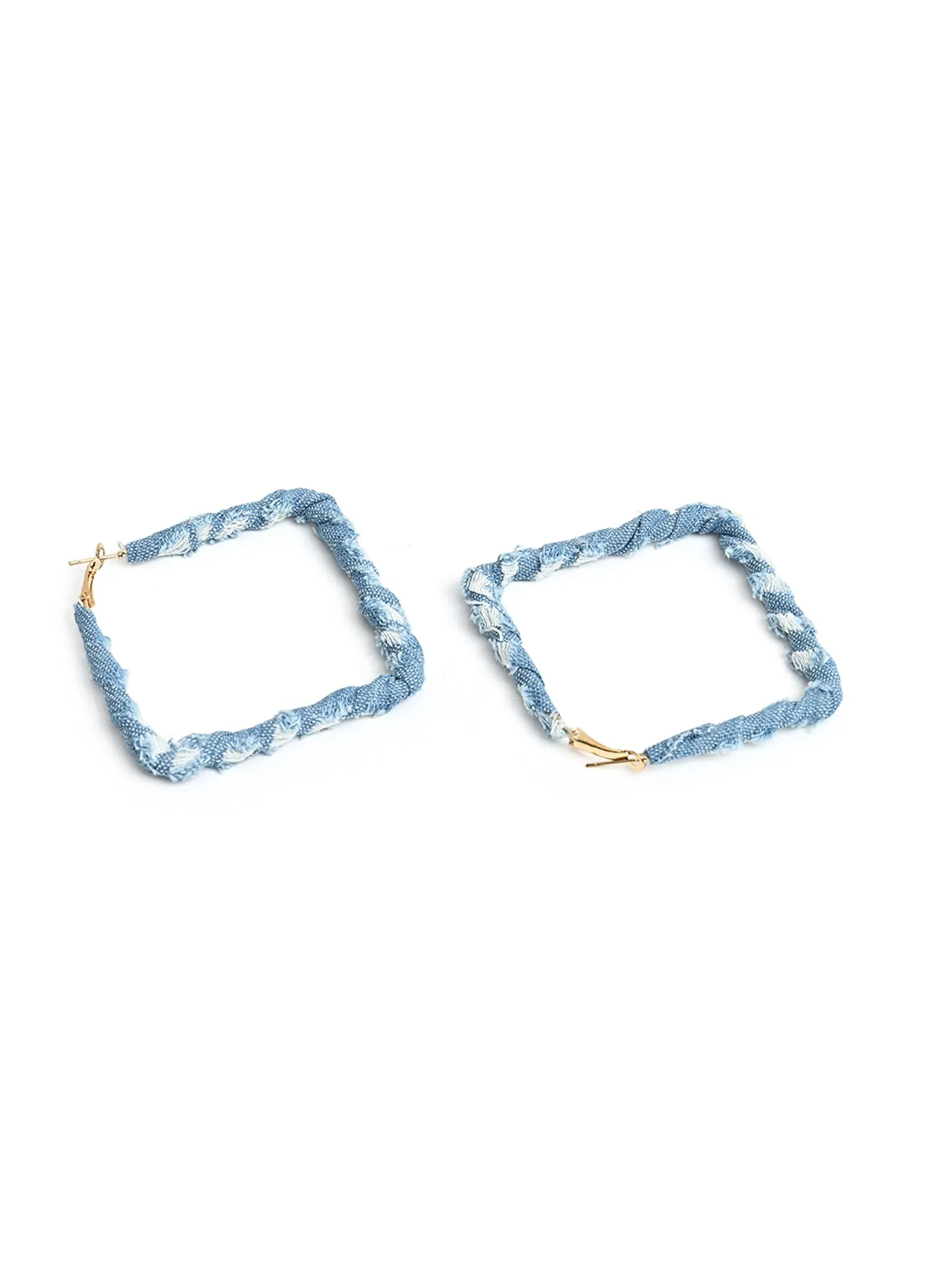 Chic Denim Square Hoops