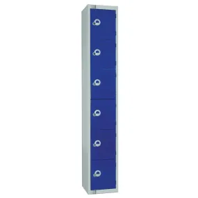 Elite Six Door Coin Return Locker Blue