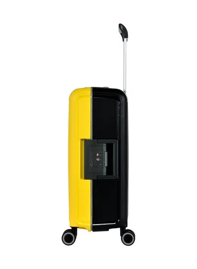 Eminent Vertica Hard Case Luggage Trolley Polypropylene Lightweight 4 Quiet Double Spinner Wheels With Tsa Lock B0006M Yellow Black