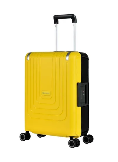 Eminent Vertica Hard Case Luggage Trolley Polypropylene Lightweight 4 Quiet Double Spinner Wheels With Tsa Lock B0006M Yellow Black