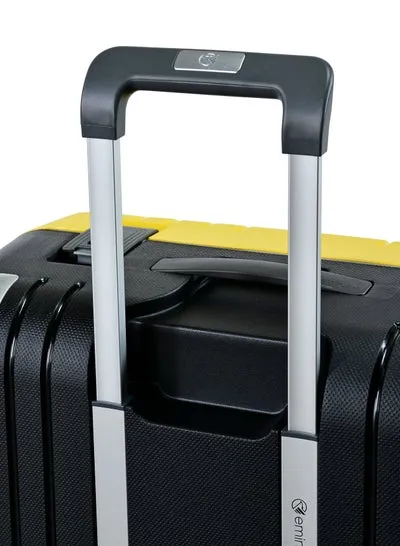 Eminent Vertica Hard Case Luggage Trolley Polypropylene Lightweight 4 Quiet Double Spinner Wheels With Tsa Lock B0006M Yellow Black