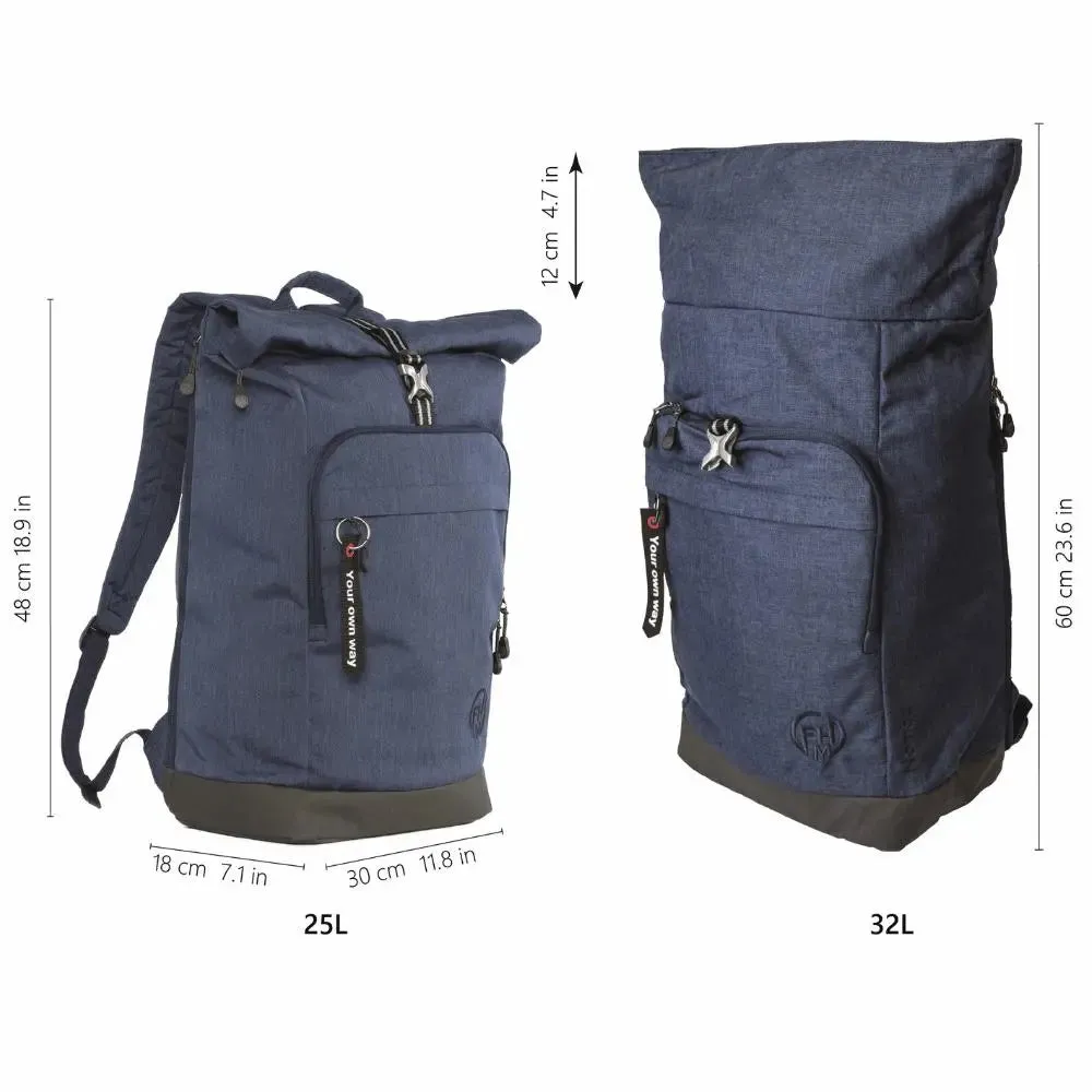 FHM Nomad 25 roll top backpack Blue