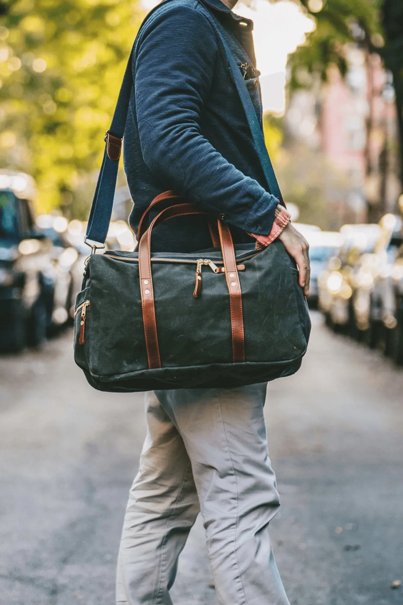 Hunter Green Waxed Canvas Heritage Commuter Duffel