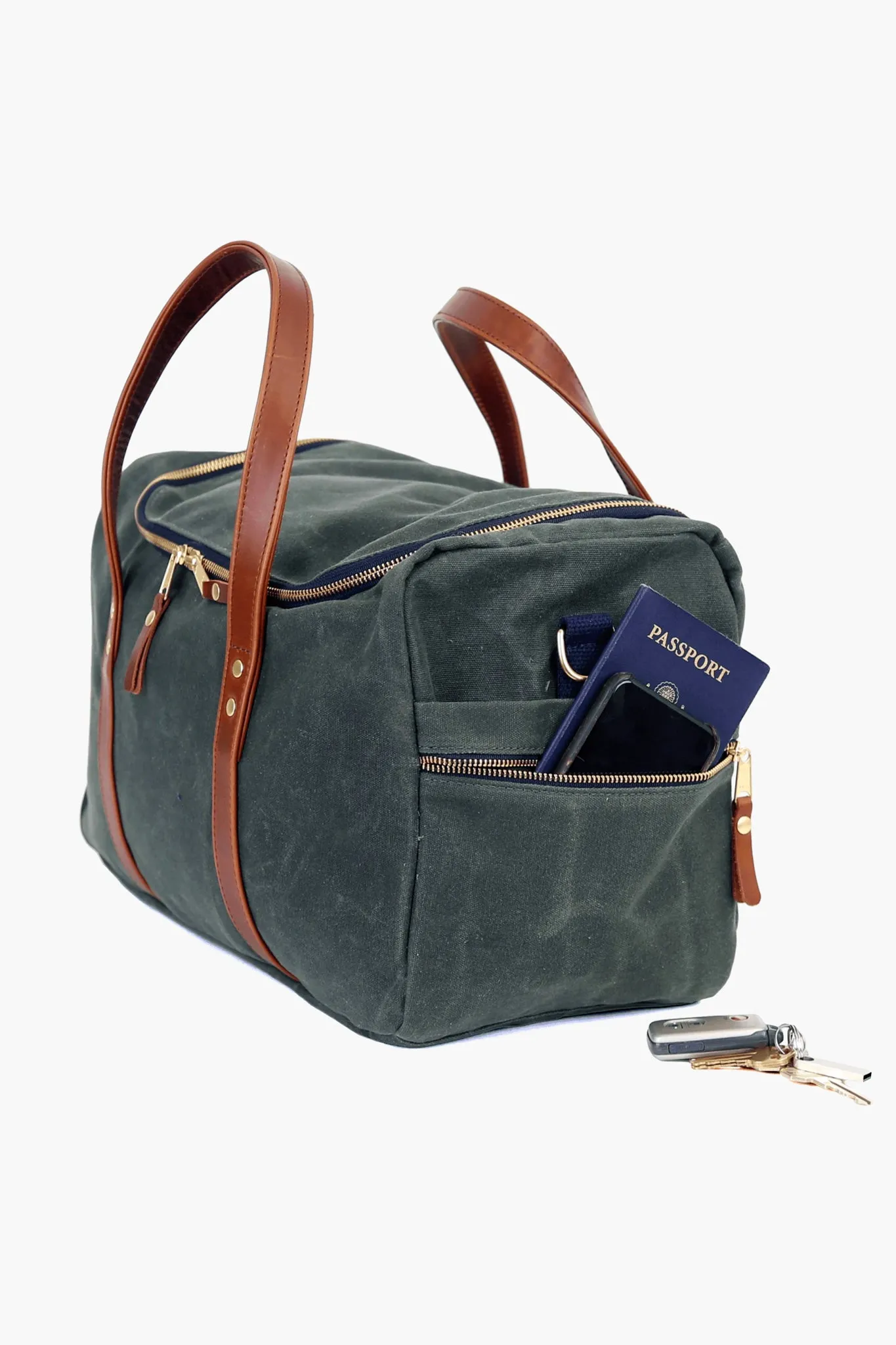 Hunter Green Waxed Canvas Heritage Commuter Duffel