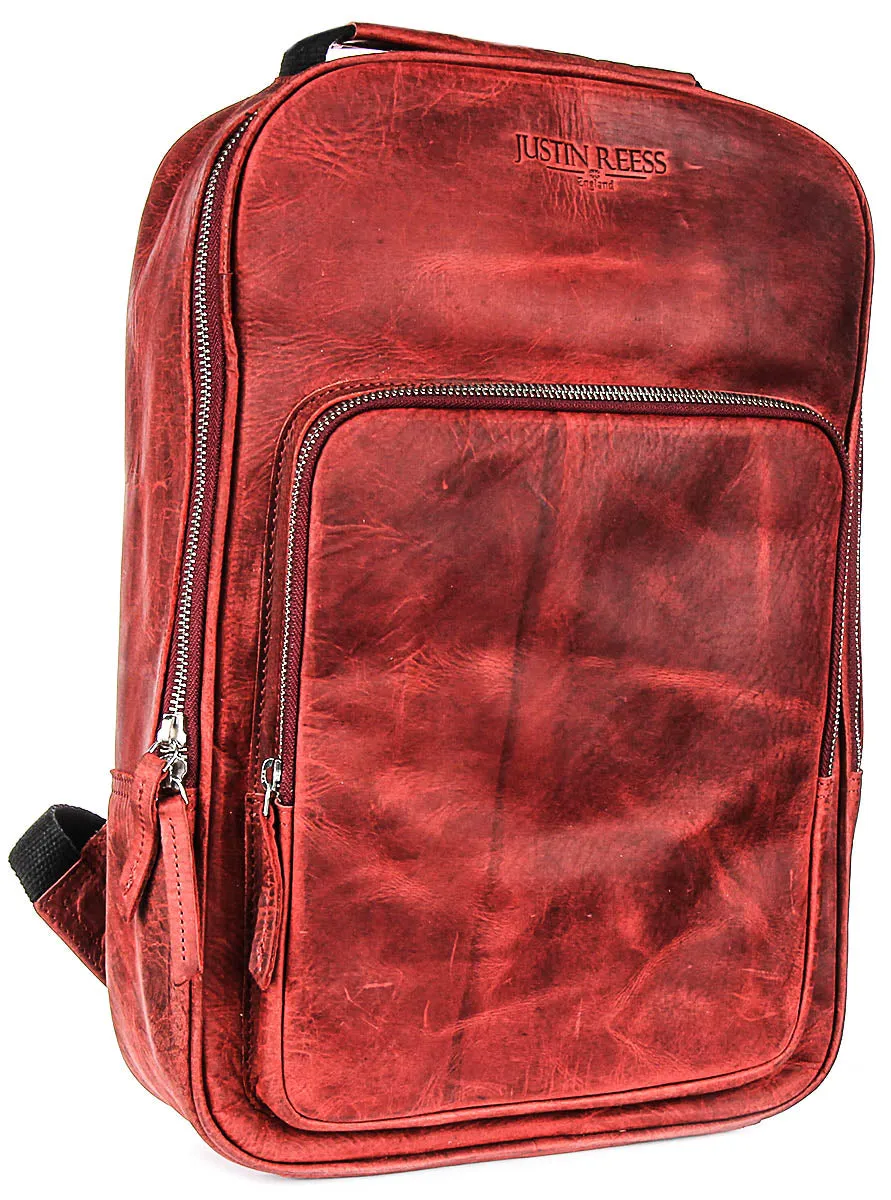 Justinreess England Heritage Rover In Dark Red Backpack