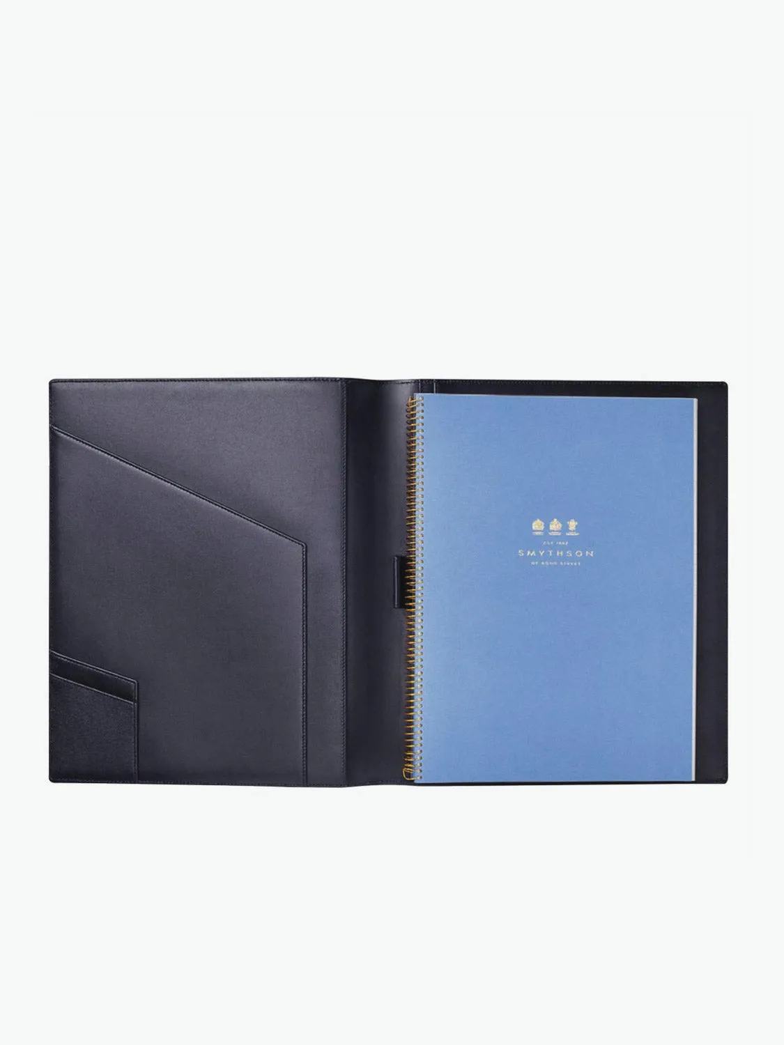 Leather A5 Writing Folder Navy