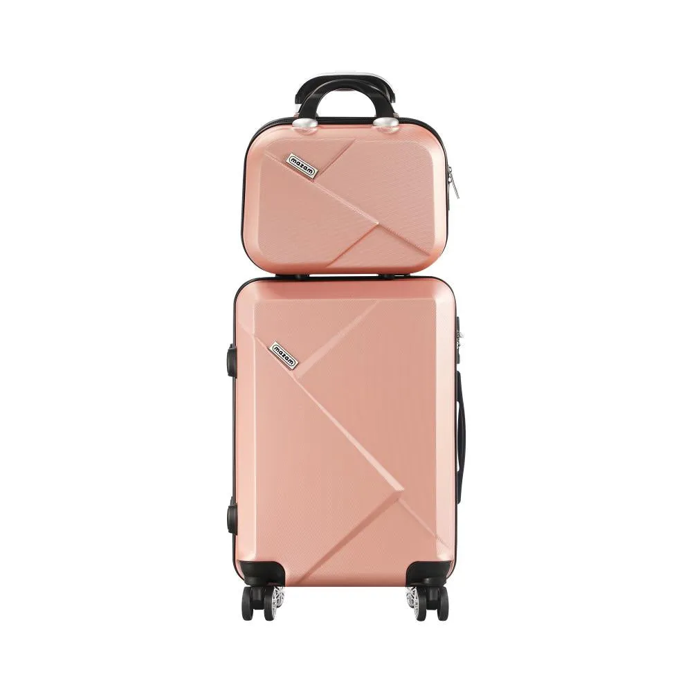 Mazam 2PCS Luggage Suitcase Trolley Set Travel TSA Lock Storage Hard Case Pink