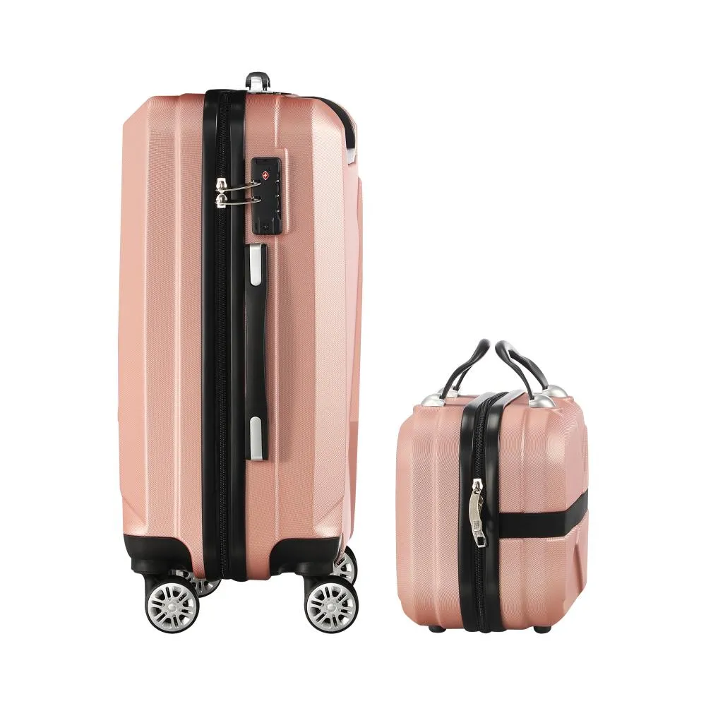 Mazam 2PCS Luggage Suitcase Trolley Set Travel TSA Lock Storage Hard Case Pink