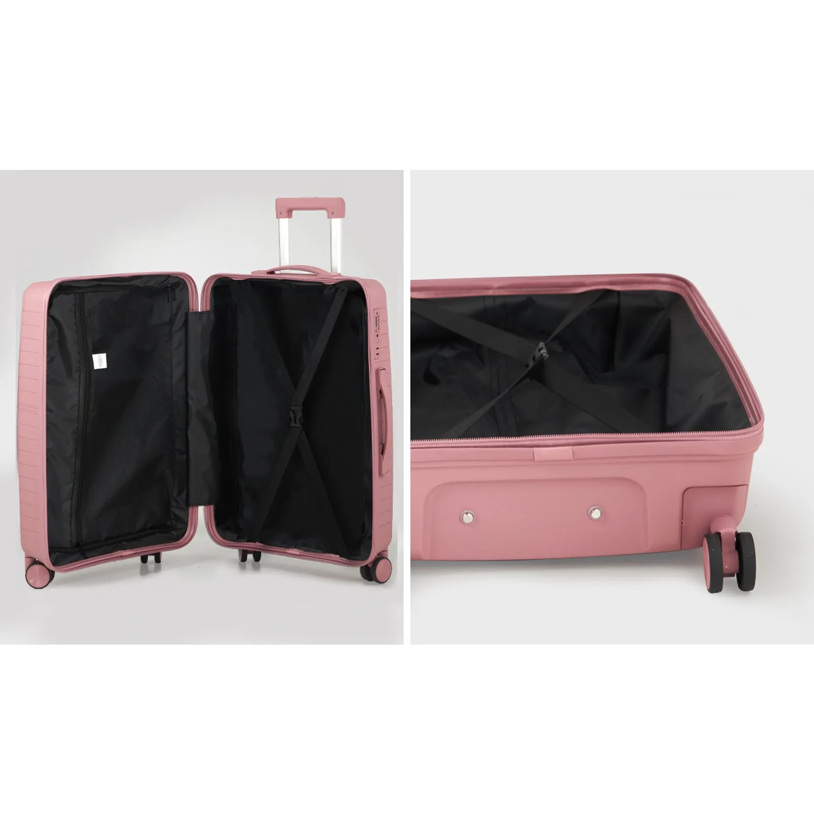 Mazam 3PCS Luggage Suitcase Trolley Set Travel TSA Lock Storage Pink PP Case