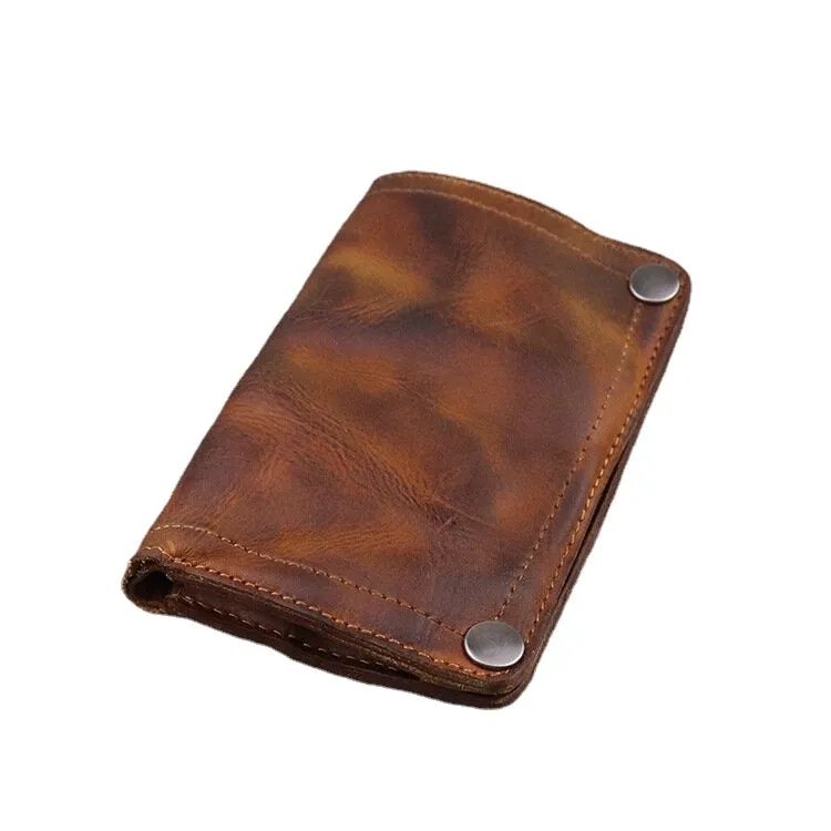 Men Genuine Leather Business Retro Multi-slot Card Holder Wallet