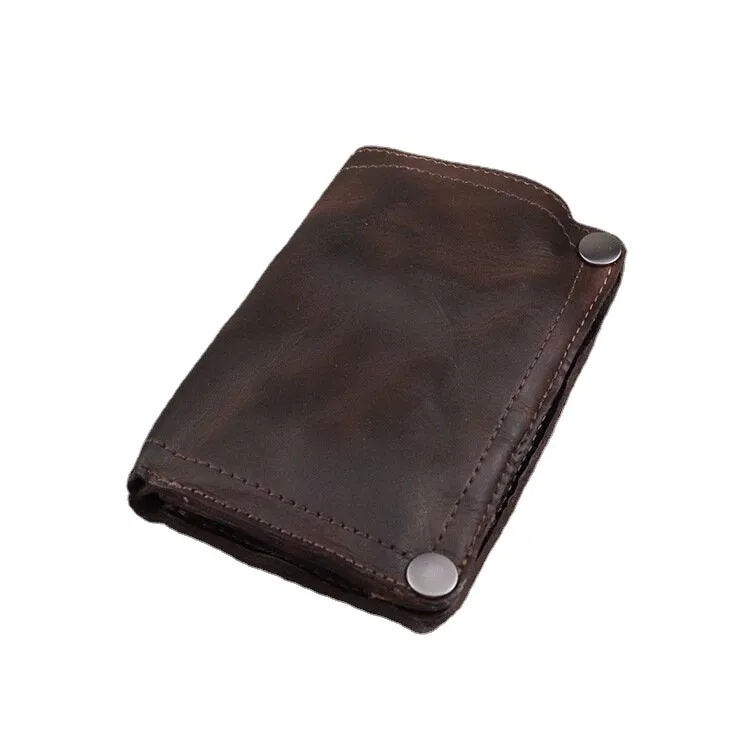 Men Genuine Leather Business Retro Multi-slot Card Holder Wallet