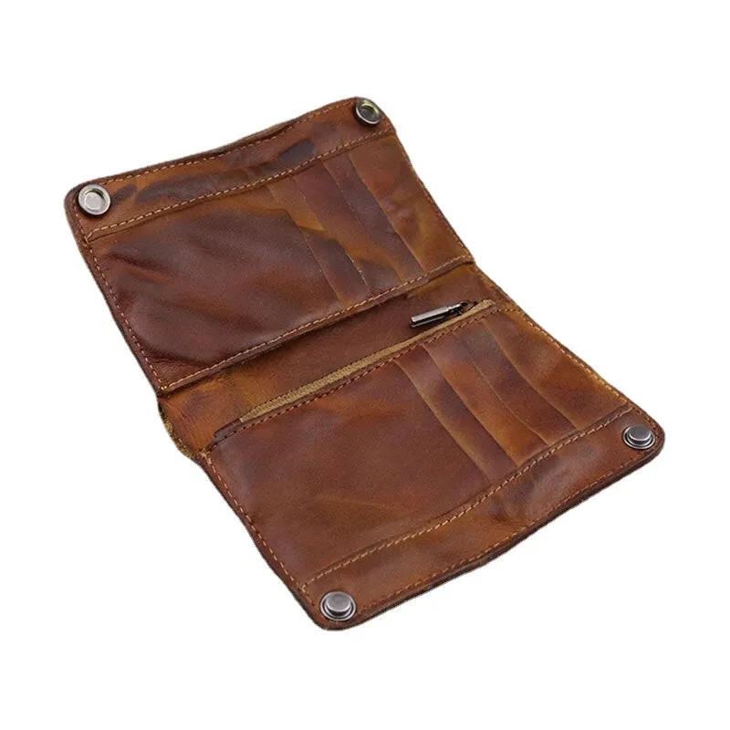 Men Genuine Leather Business Retro Multi-slot Card Holder Wallet