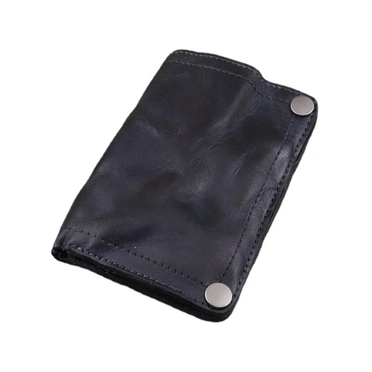 Men Genuine Leather Business Retro Multi-slot Card Holder Wallet