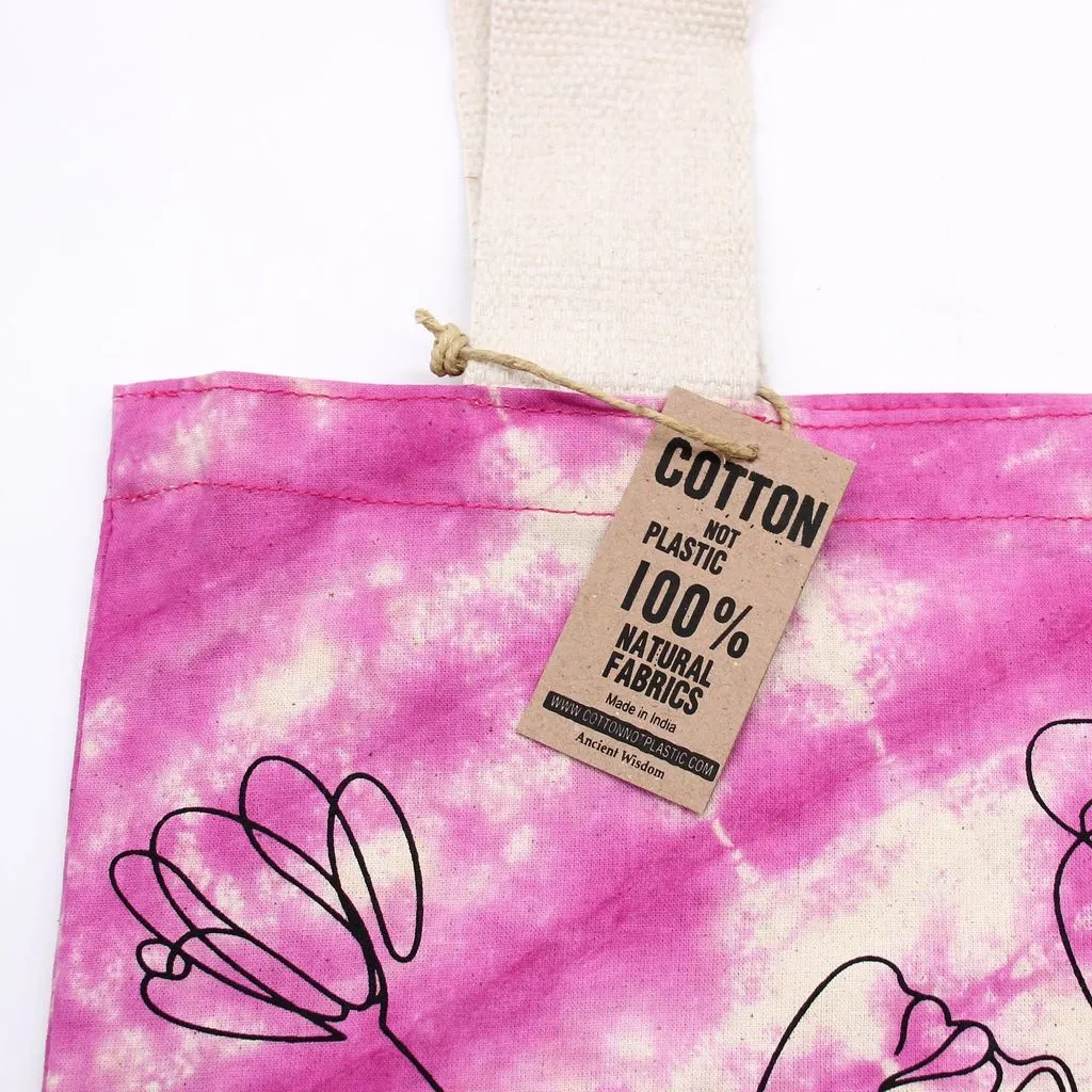 Natural Tie-Dye Bags - Indian Cotton - Blue & Pink Shades