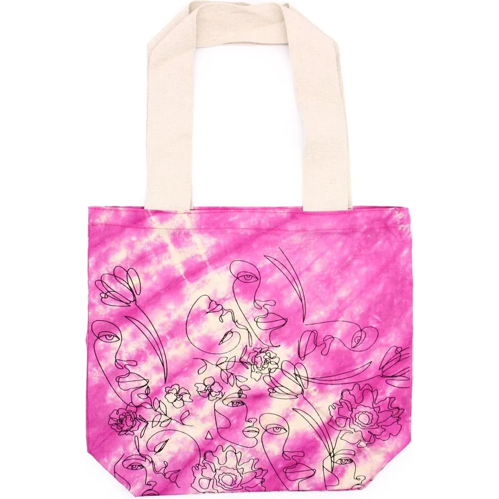 Natural Tie-Dye Bags - Indian Cotton - Blue & Pink Shades