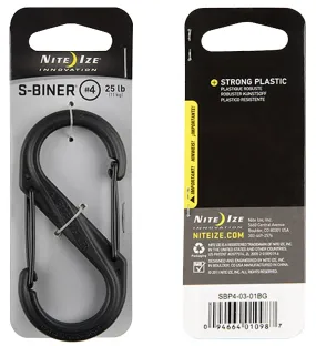 Nite Ize S-Biner Series SBP4-03-01BG Dual Carabiner, #4 Dia Ring, Plastic :CD: QUANTITY: 1