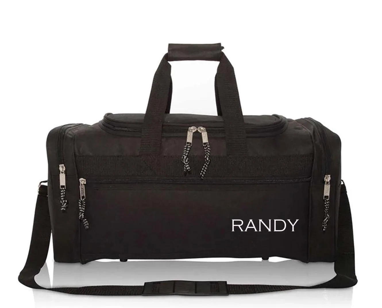 Personalized Black Duffel Bag