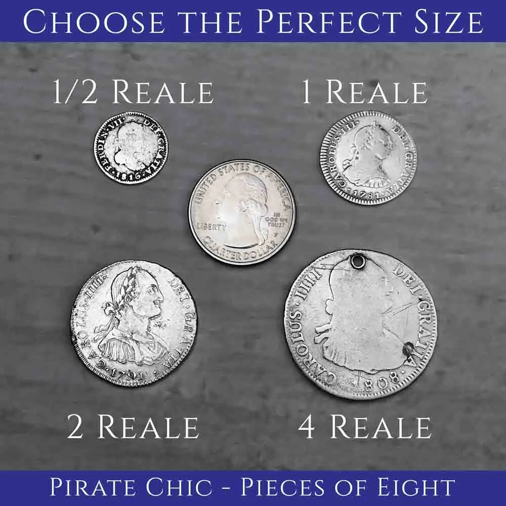 Pirate Chic Silver 2 Reale Spanish Portrait Dollar Dated 1813 - the Legendary "Piece of Eight" Pendant | Artifact #8879