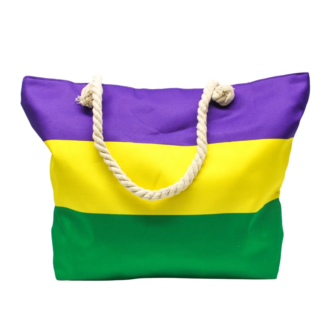 Purple, Green and Yellow Canvas Tote Bag (Each)