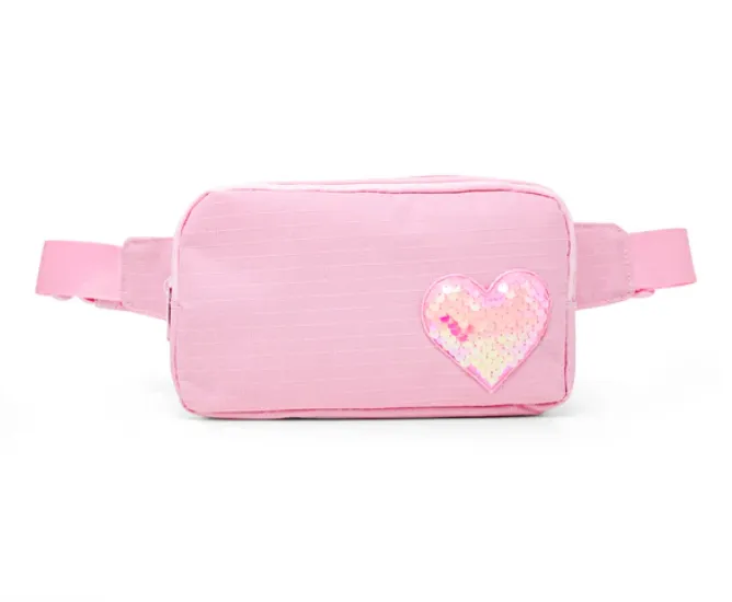 Sequin Heart Belt Bag