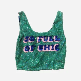 Sequin Supermarket Bag " So Full Of Chic "