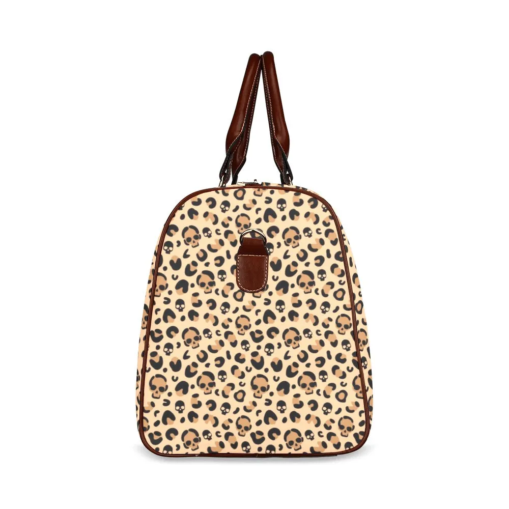 Skull Leopard Print Duffel Travel Bag