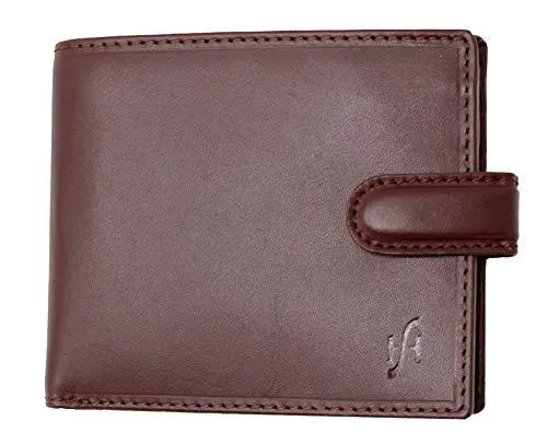 STARHIDE Mens RFID Blocking Real Leather Slim Wallet 1100 Brown