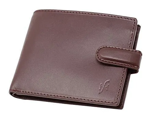 STARHIDE Mens RFID Blocking Real Leather Slim Wallet 1100 Brown