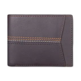 THE CLOWNFISH RFID Protected Genuine Leather Bi-Fold Wallet for Men with Multiple Card Slots & Coin Pocket (Chocolate)