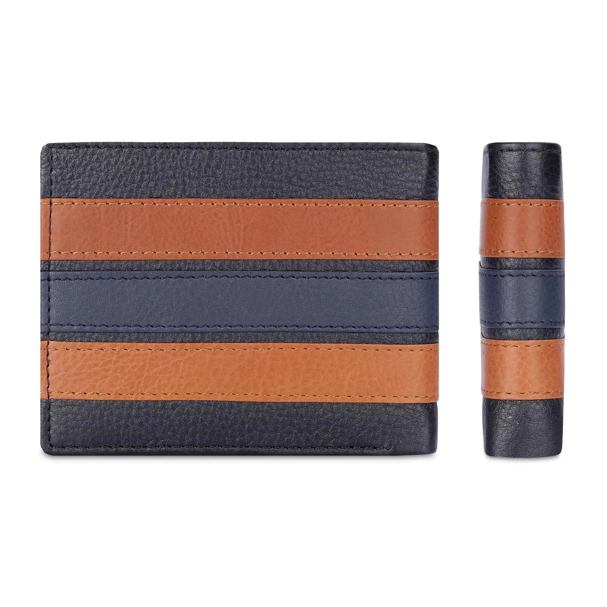 THE CLOWNFISH RFID Protected Genuine Leather Bi-Fold Wallet for Men with Multiple Card Slots, Coin Pocket & ID Window (Camouflage)