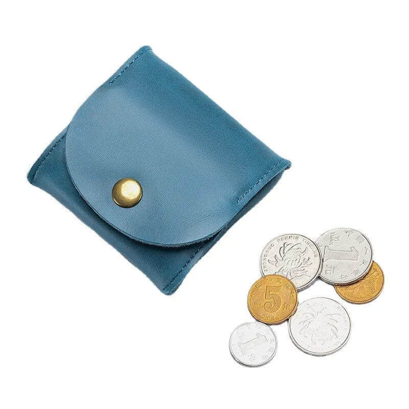 Women Genuine Leather Mini Retro Coin Bag Small Storage Bag Earphone Bag