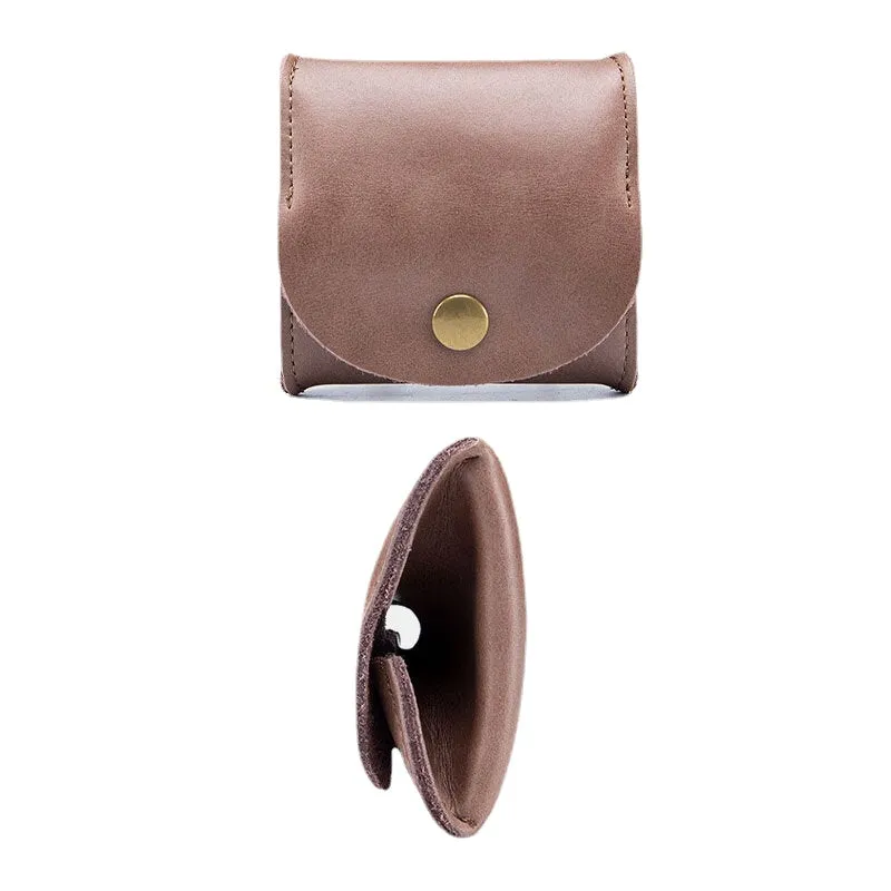 Women Genuine Leather Mini Retro Coin Bag Small Storage Bag Earphone Bag